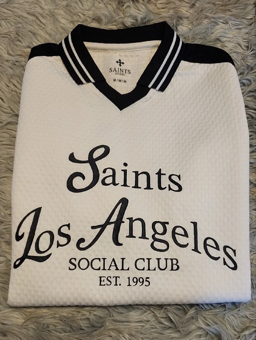 Saints Los Angeles Cream Rugby-Style Sweater- Medium